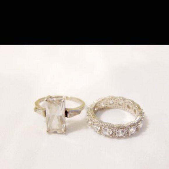 Radiance by Absolute Baguette Accent Ring and Eternity Band Size 8 - Picture 2 of 4